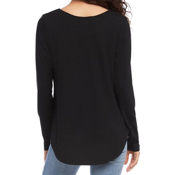 Karen Kane embellished black long sleeve Love Top Size XS - Picture 2 of 5